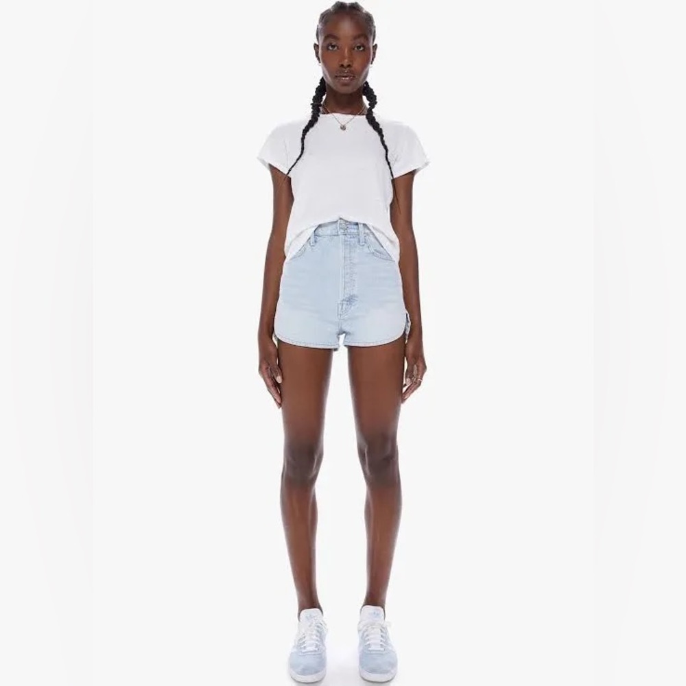 MOTHER denim shorts the Tippy Top Frisky Zip Matinee
